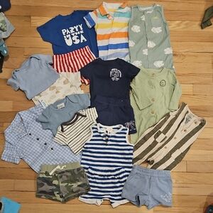 Assorted Baby Toddler Summer Clothing Mix - Blue, Green, Striped
